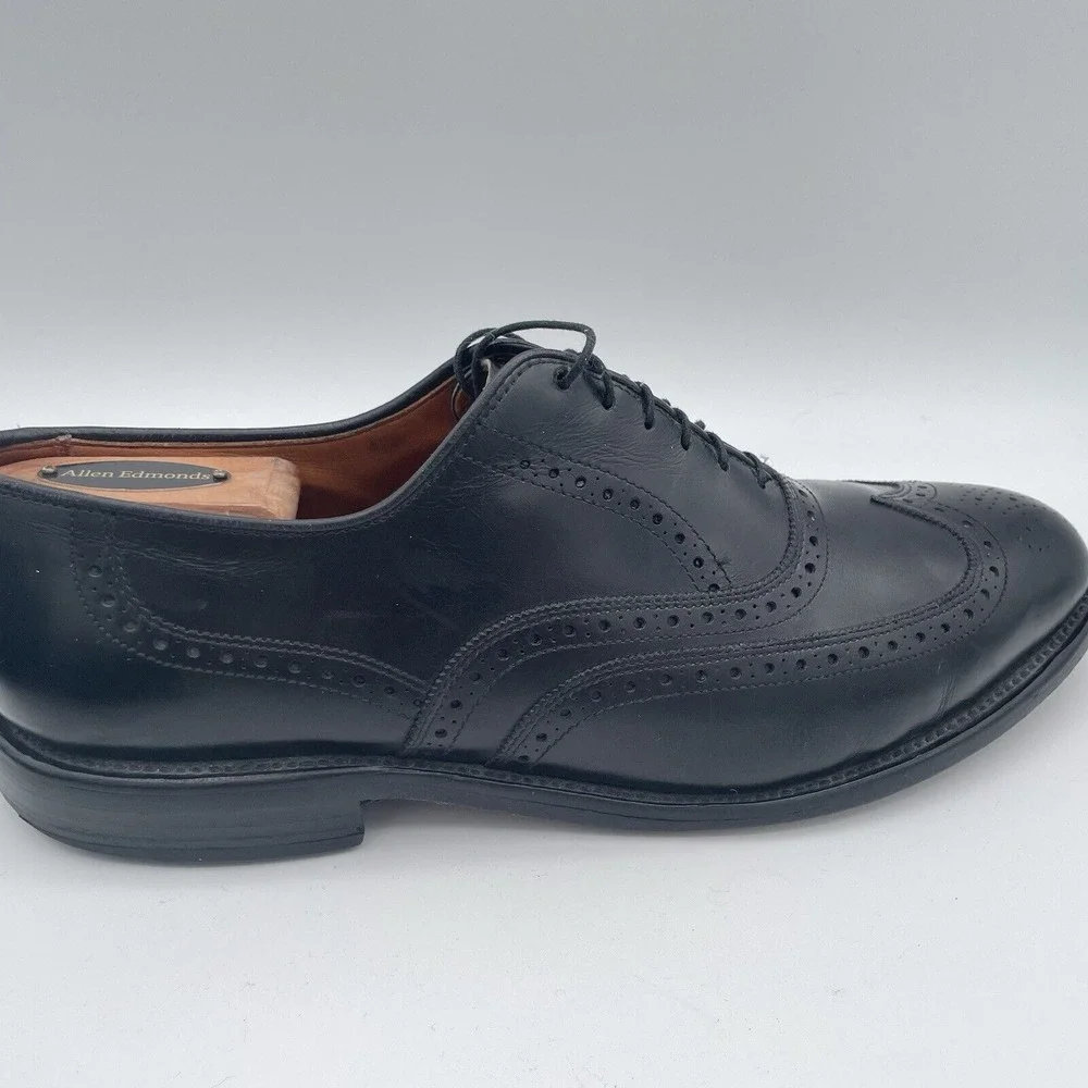 Allen‎ Edmonds Chester Wingtip Brogue Oxfords Black Mens Dress Shoes Size 9.5 D